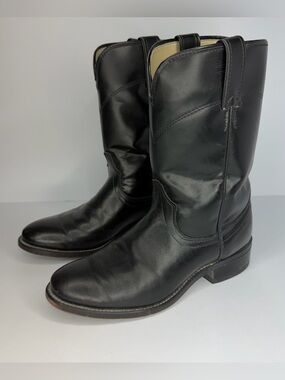 LAREDO Saddle Collection 7903 Black Roper Cowhide Leather Cowboy Boots Size 7D